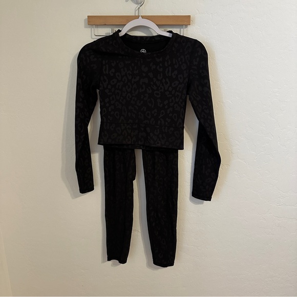 Move‎ Theology Black Leopard Workout Matching Set Size XS - Picture 1 of 7